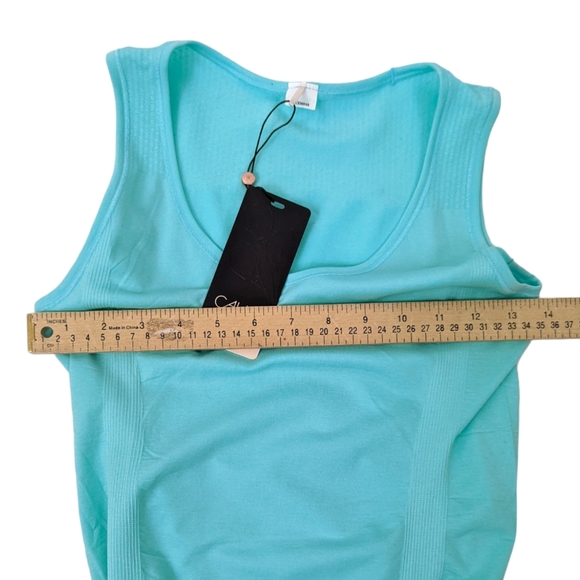 Calia Seamless Core Tank Top Workout Athletic Top NWT Womens XS Teal Blue - Picture 9 of 10